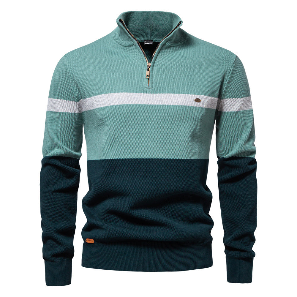 New Color Matching Sweater Men's Clothing