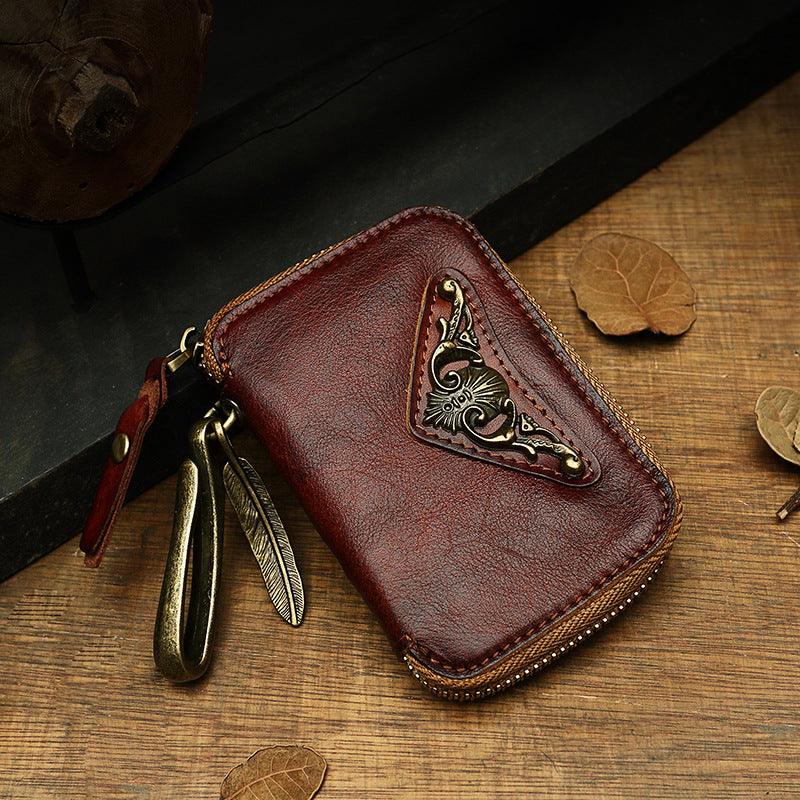Handmade Cowhide Men's Leather Key Bag Personality - Trendha