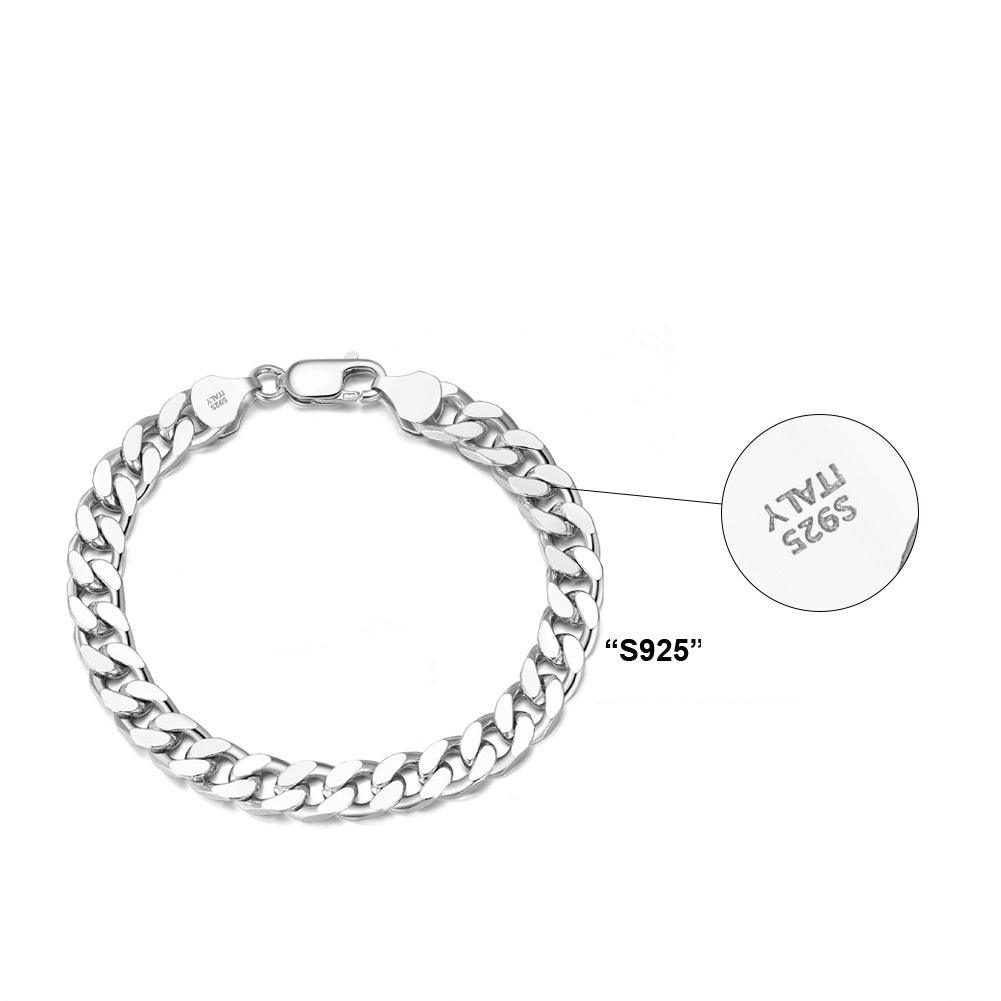 Hip Hop Cuban Chain S925 Sterling Silver Bracelet - Trendha