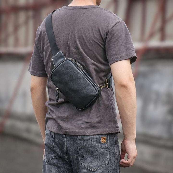 Leather Chest Bag Men's Casual Cross-body - Trendha