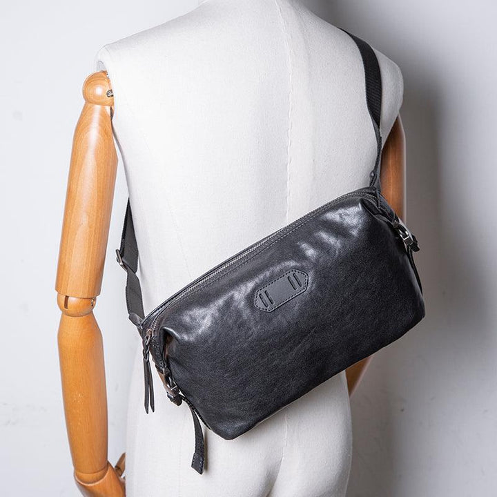 Leather Leisure Top Layer Cow Leather Large Capacity Messenger Bag - Trendha