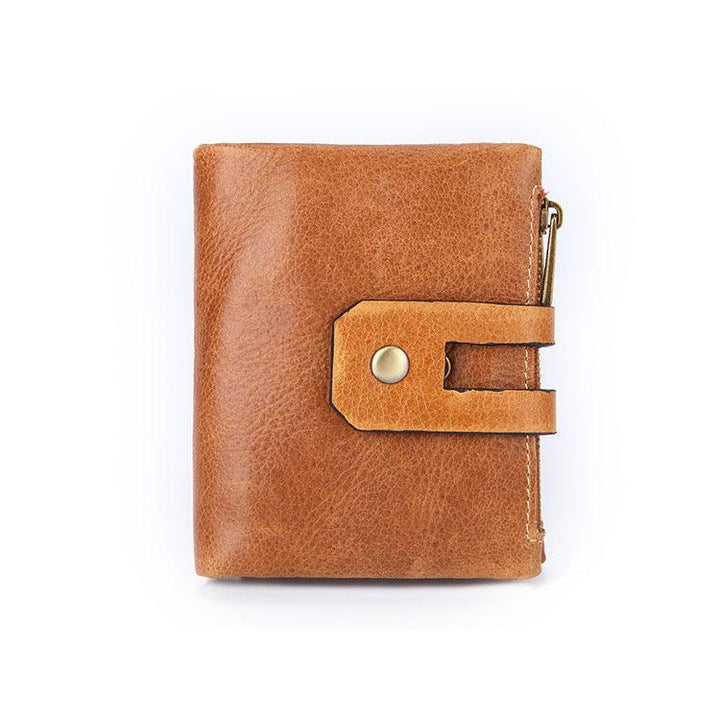 Leather Men's Wallet Short Vintage Handheld - Trendha