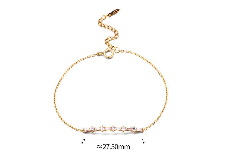 Luxurious And Cool Sterling Silver Gold-plated Bracelet - Trendha