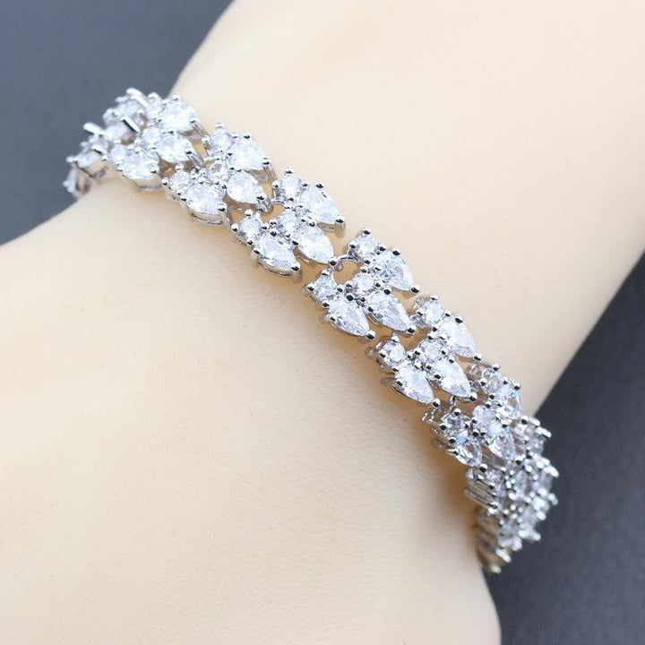 Mark Wedding Jewelry White Cubic Zirconia Luxury Bracelet - Trendha