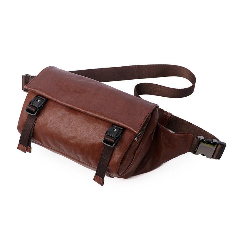 Men's Casual Vegetable Tanned Leather Bag - Trendha