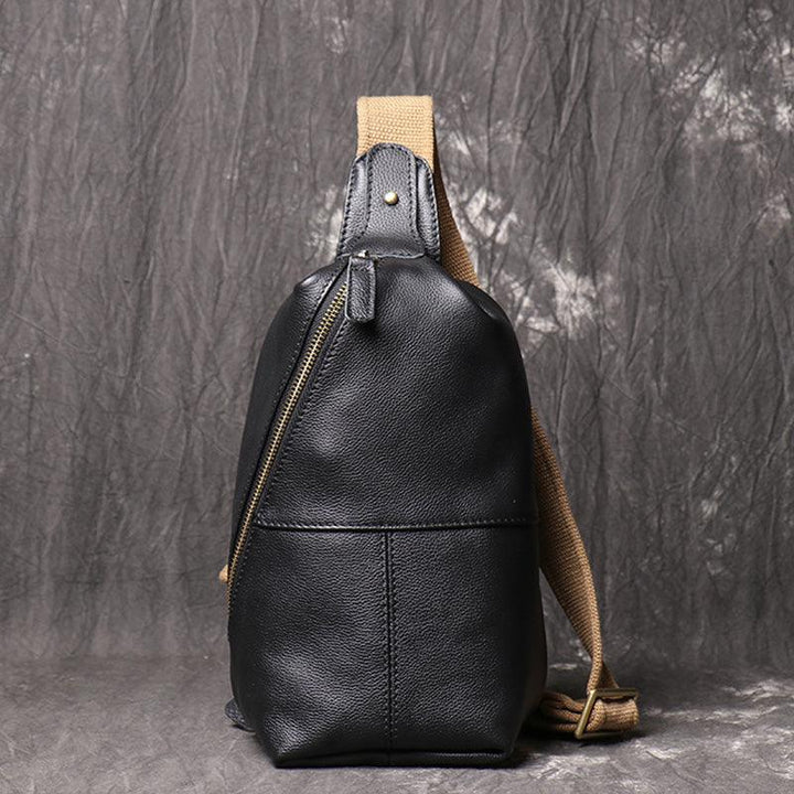 Men's Leather Casual Cross-body Chest Bag - Trendha