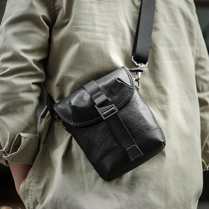Men's One Shoulder Oblique Span Mini Bag Leather - Trendha