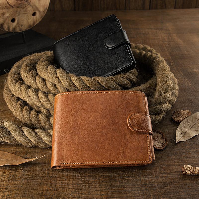 Multifunctional Men's Short Leather Wallet - Trendha