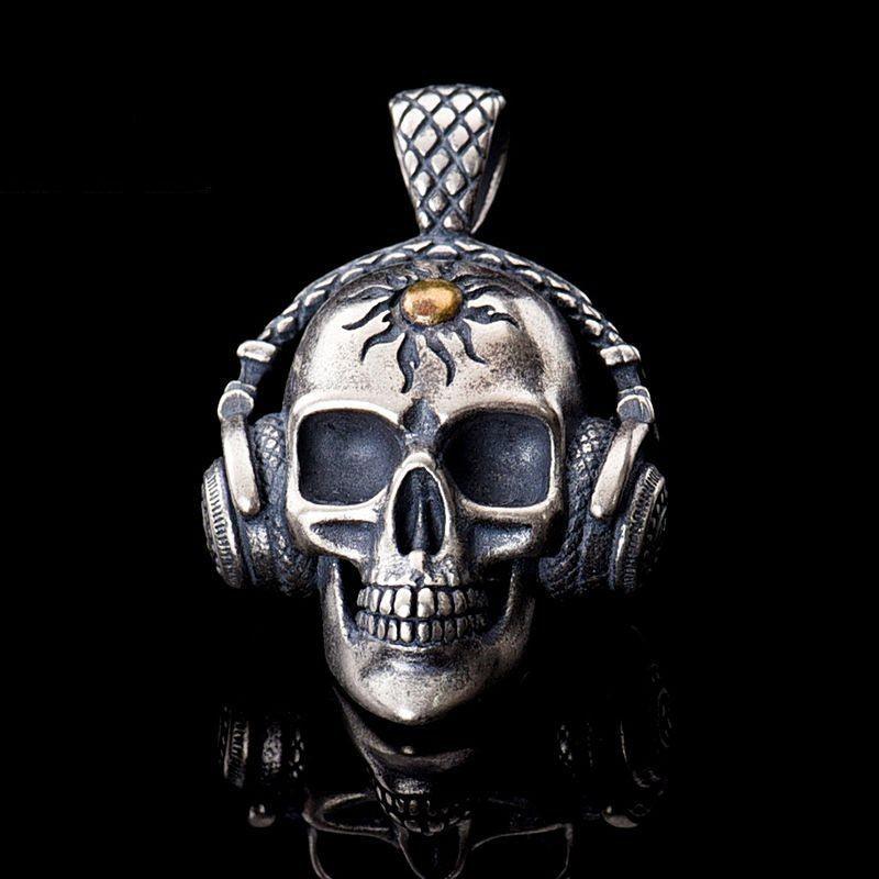 Music Headset Skull Pendant Punk - Trendha