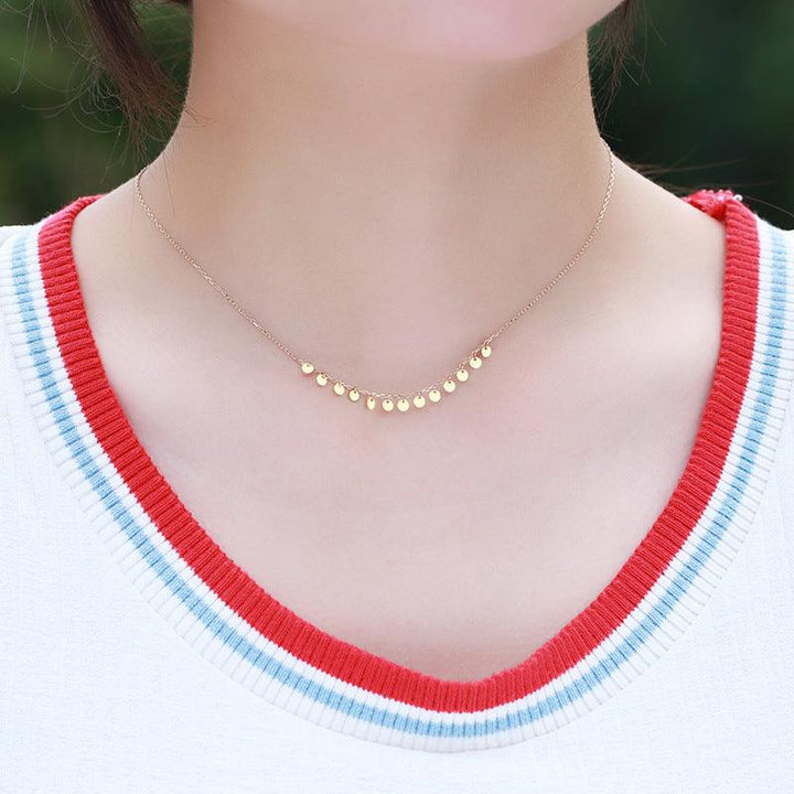 Silver Gold-plated Small Round Neck Chain - Trendha