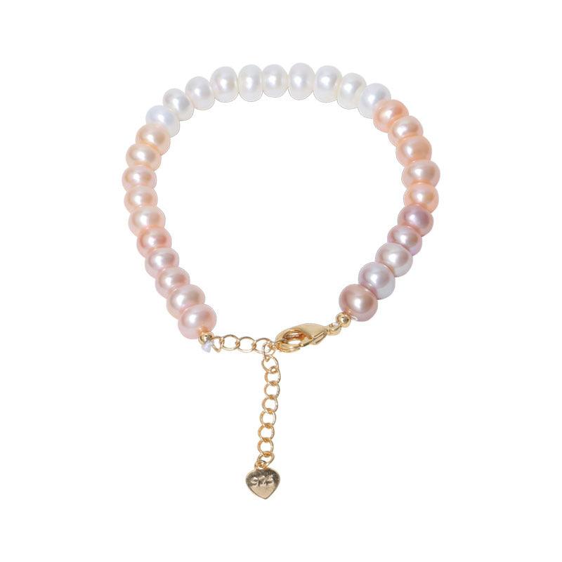Simple 14K Gold-plated Freshwater Pearl Gradient Bracelet - Trendha