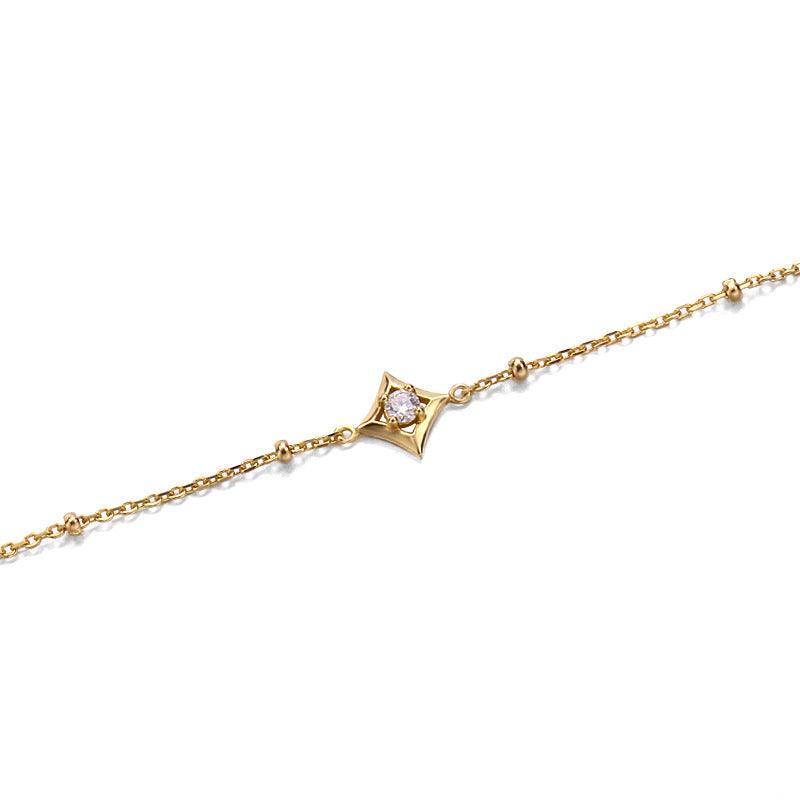 Simple Versatile Bead Chain Diamond Bracelet Girl - Trendha