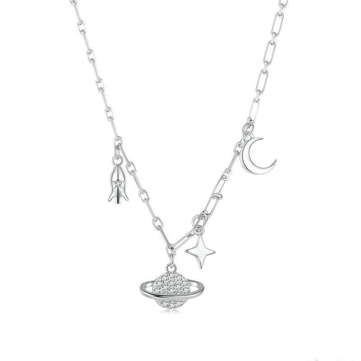 Star-plated Moon Collarbone Chain - Trendha