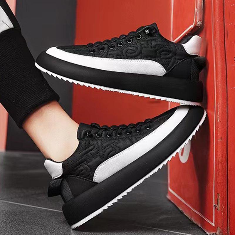 Trendy Color-blocked Sports Shoes Casual Lace Up Sneakers For Men Fashion Comfortable Versatile Thick-soled Walking Running Shoes - Trendha