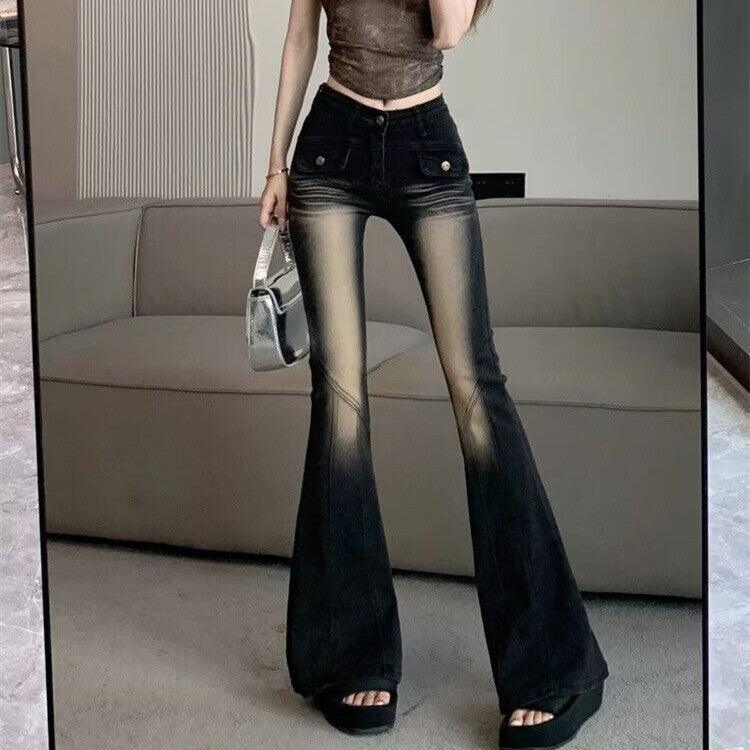 Women's Fashionable Retro Gradient Color Skinny Jeans - Trendha