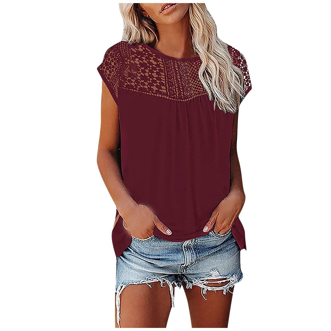 Women's Lace Short-sleeved Top - Trendha