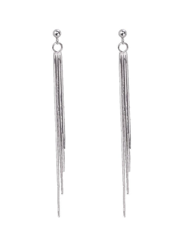 Women's Long Sterling Silver High-end Temperament Tassel Earrings - Trendha