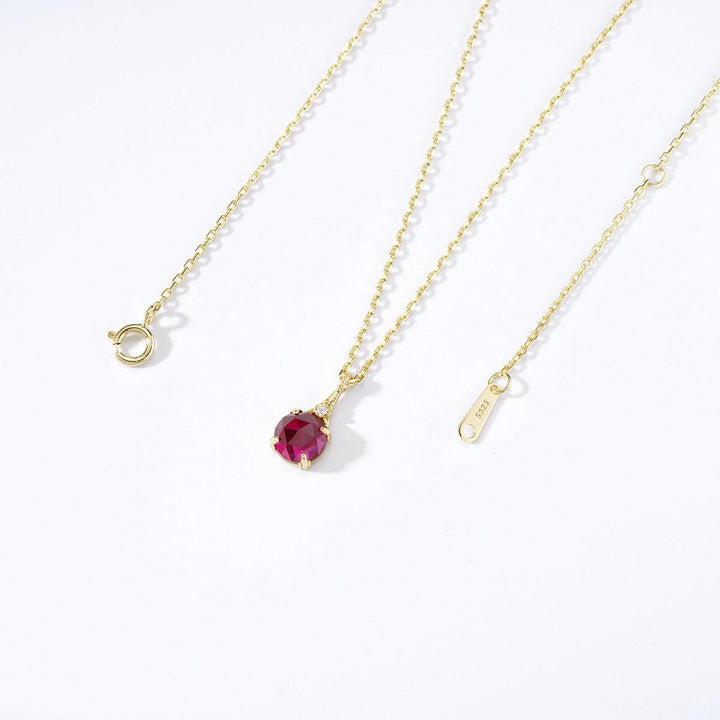 Women's Red Corundum Zircon Necklace - Trendha