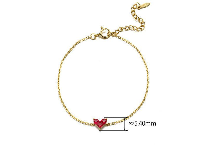 Women's Simple Light Jewelry Stitching Heart Zircon Bracelet - Trendha