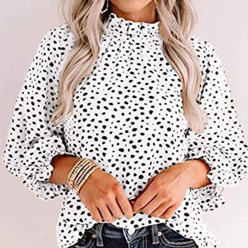 Women Top Casual Floral Print Long Sleeve Pleated Loose Little-girl Style Clothes Shirt - Trendha