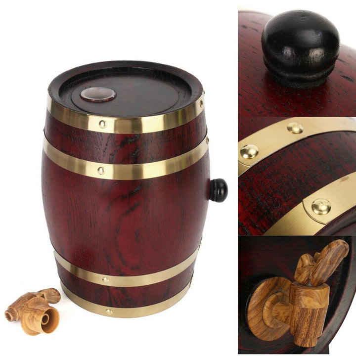 Weikeduo Vtc-808 Wooden Alcohol Barrel 1.5L/3L/5L Rum Brewing Container Phnom Penh Decoration-Red Oak - Trendha