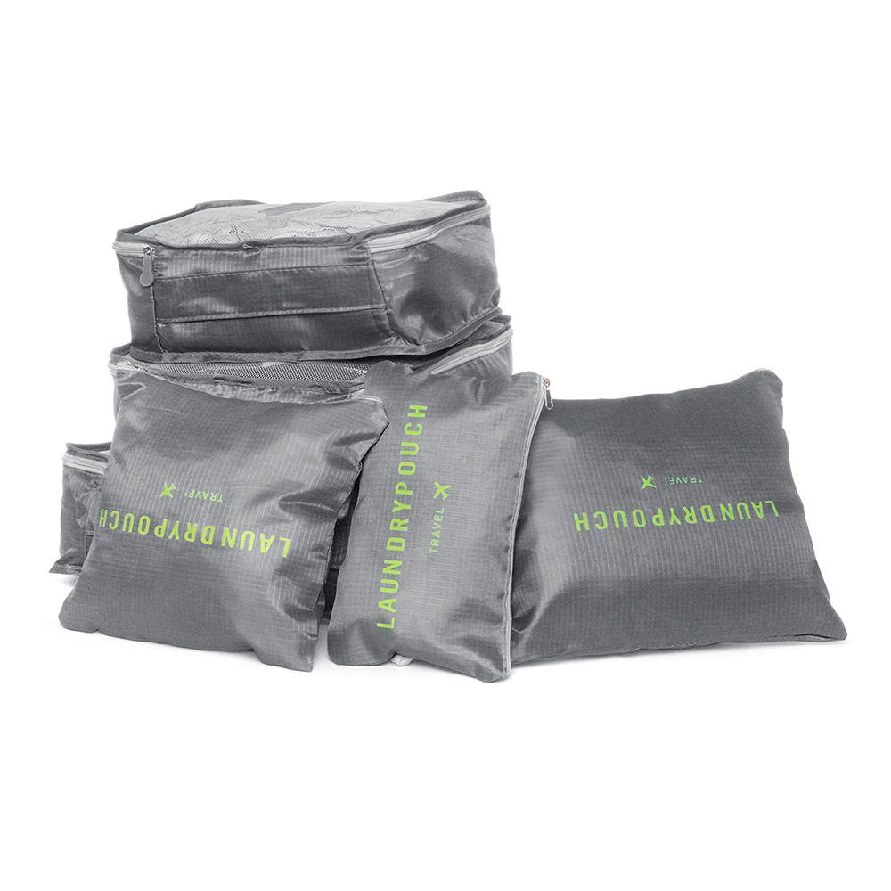 SAGM 6 in 1 Outdoor Travel Sorting Clothes Storage Bag Luggage Packing Bag Clothes Bags - Trendha