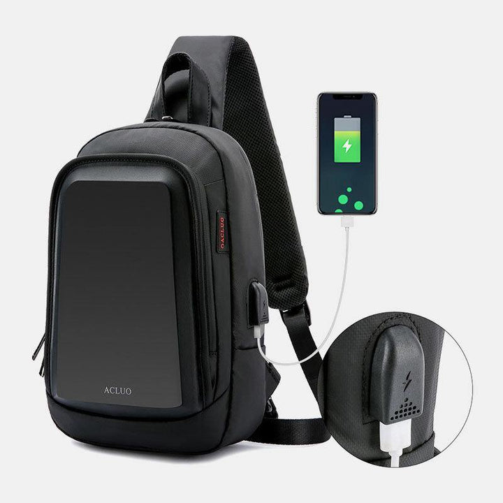 Men USB Charging Waterproof Chest Bag Casual Detachable Shoulder Strap Breathable Crossbody Bags Shoulder Bag - Trendha