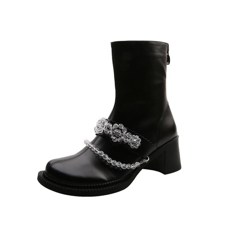 New Style Short Women Crystal Flower Beaded Fashion Boots For Children - Trendha