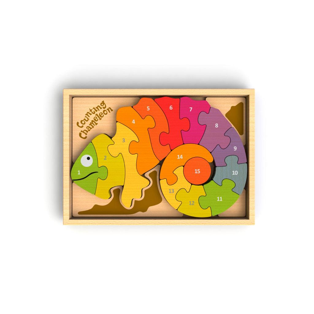 Bilingual Counting Chameleon Puzzle - Trendha