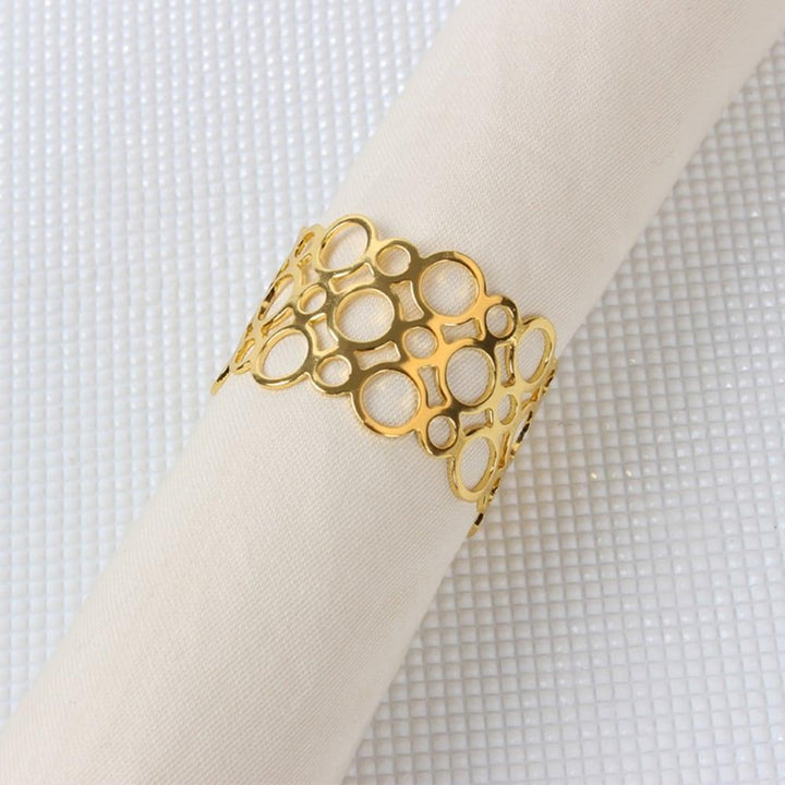 12 Round Napkin Rings in Gold and Silver - Trendha