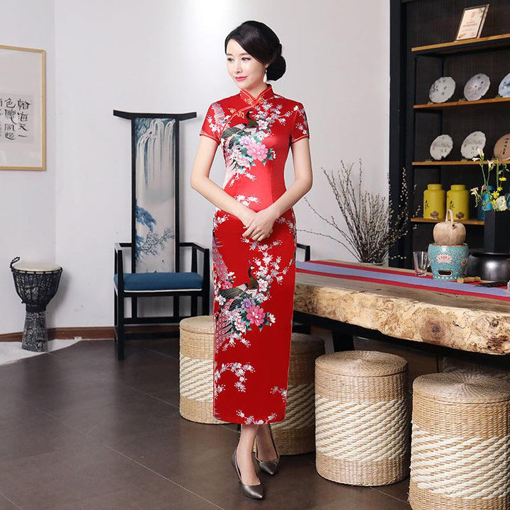 Chinese style spring and summer improved cheongsam dress long - Trendha