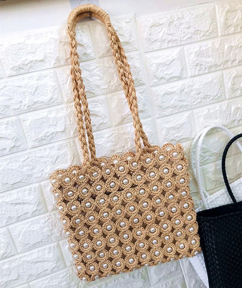 Women'S Bag Pearl Inlaid Woven Bag - Trendha