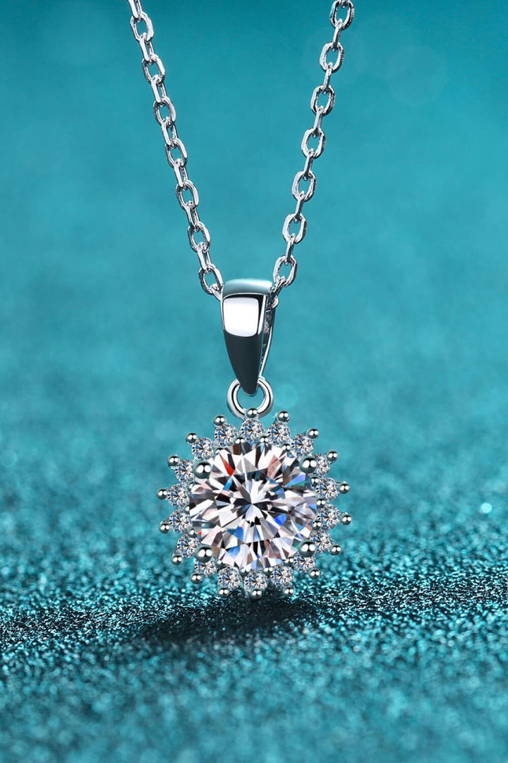 925 Sterling Silver Moissanite Pendant Necklace - Trendha