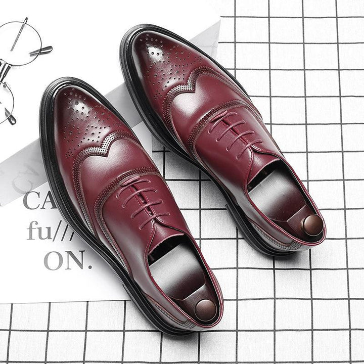 Leather brogue men's shoes - Trendha
