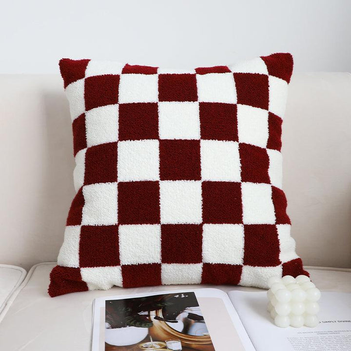 Black And White Simple Checkerboard Pillow Living Room Sofa - Trendha