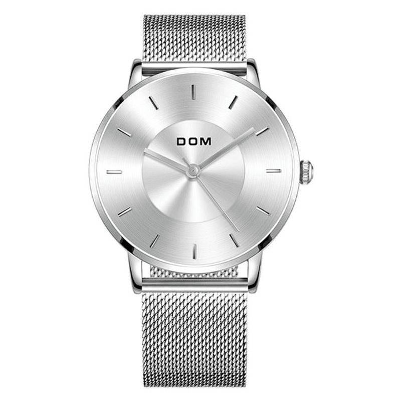 DOM M-1289BK Fashion Men Watch Light Luxury Slim Dial Waterproof Quartz Watch - Trendha