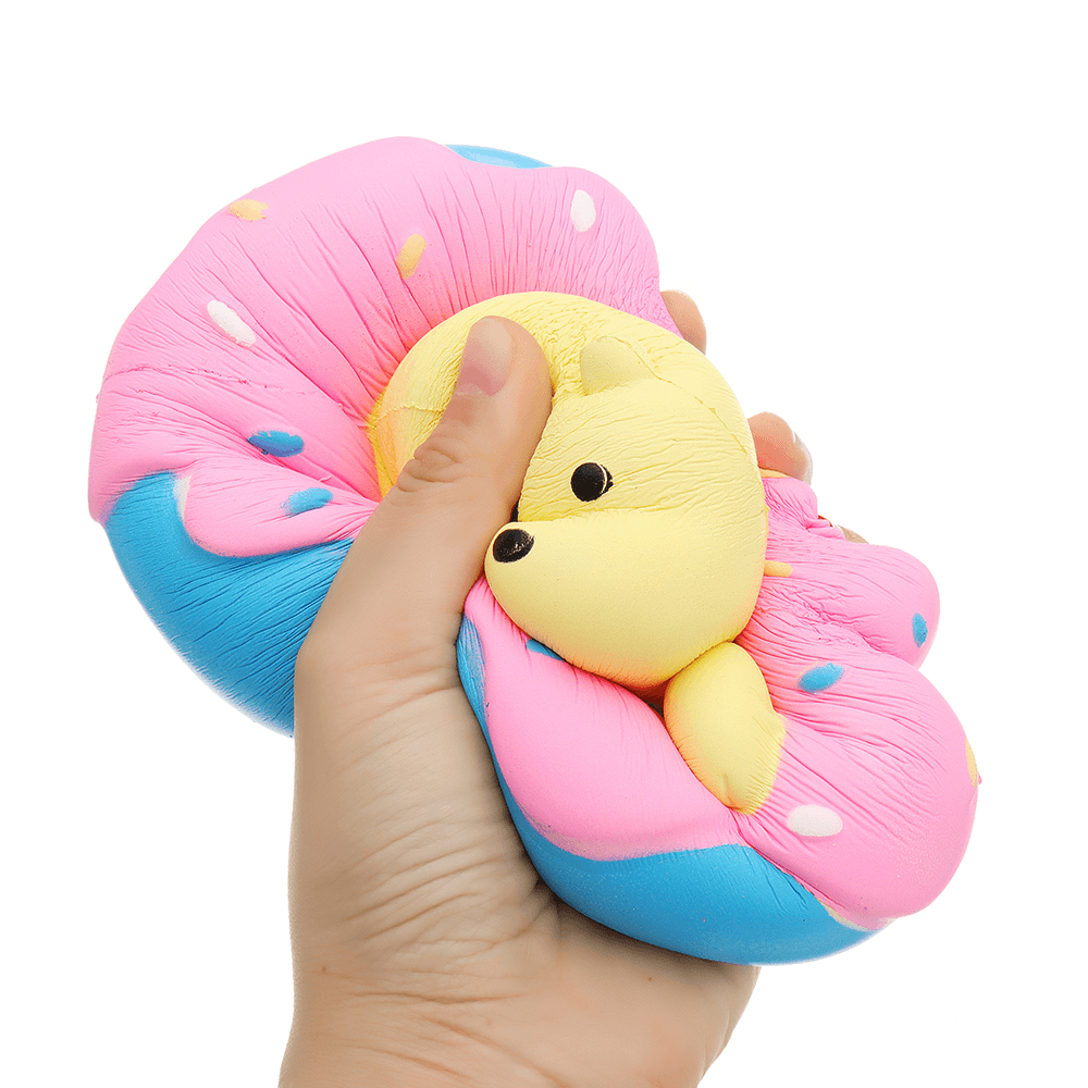 Giggle Donut Bear Squishy 13.5*6*15CM Slow Rising with Packaging Collection Gift Soft Toy - Trendha