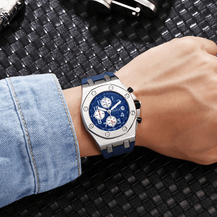 ONOLA ON6805 Fashion Men Watch Date Display Chronograph Waterproof Multi-Function Classic Quartz Watch - Trendha
