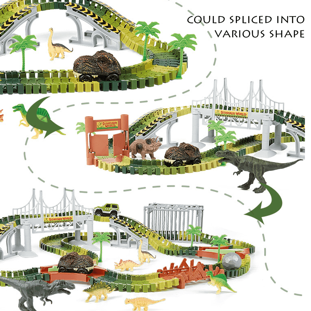 Dinosaur World Flexible Racing Car Track Toys Construction Play Game Educational Set Toy for Kids Gift - Trendha