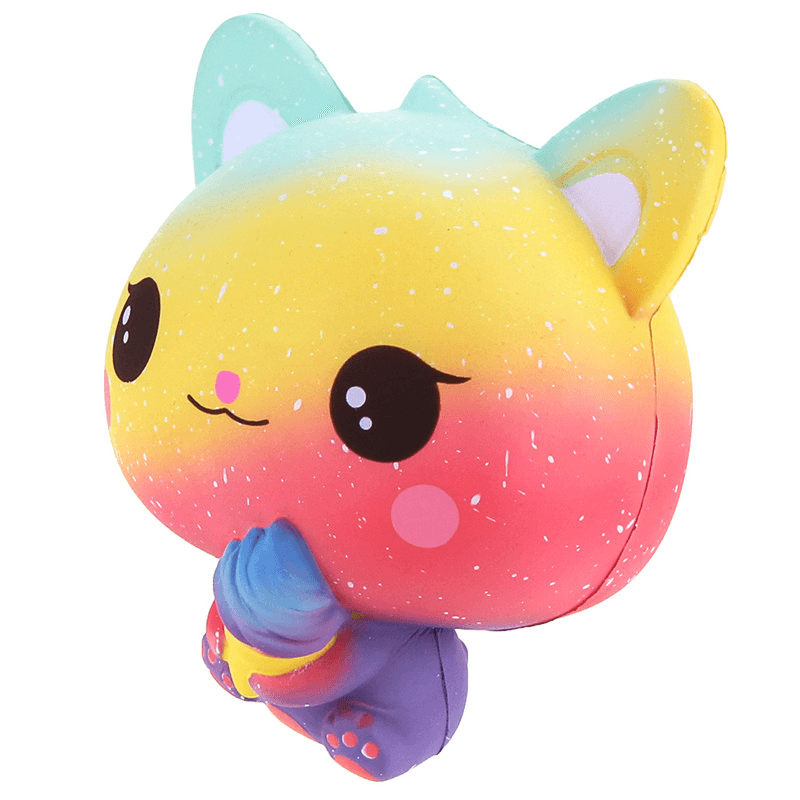 Vlampo Squishy Jumbo Kitten Holding Ice Cream 15CM Licensed Slow Rising with Packaging Collection Gift Toy - Trendha
