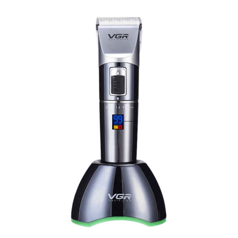 VGR Electric Clipper Ceramic Cutter Head Lcd Rechargeable Adult Children Hair Clipper High Power Fader with Charge EU Plug V-002 - Trendha
