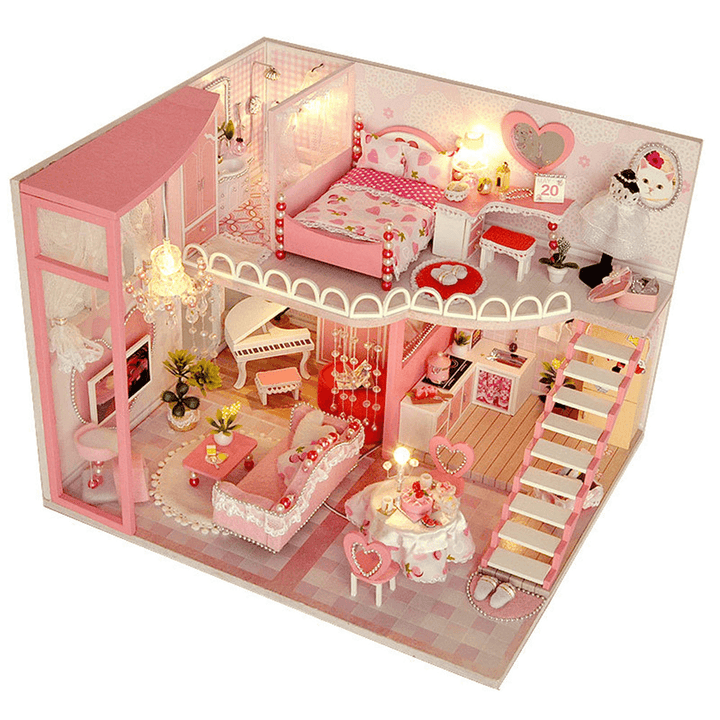 TIANYU TC40 Dream Loft Edition DIY Doll House Hand Assembled Model Creative Gift with Dust Cover - Trendha