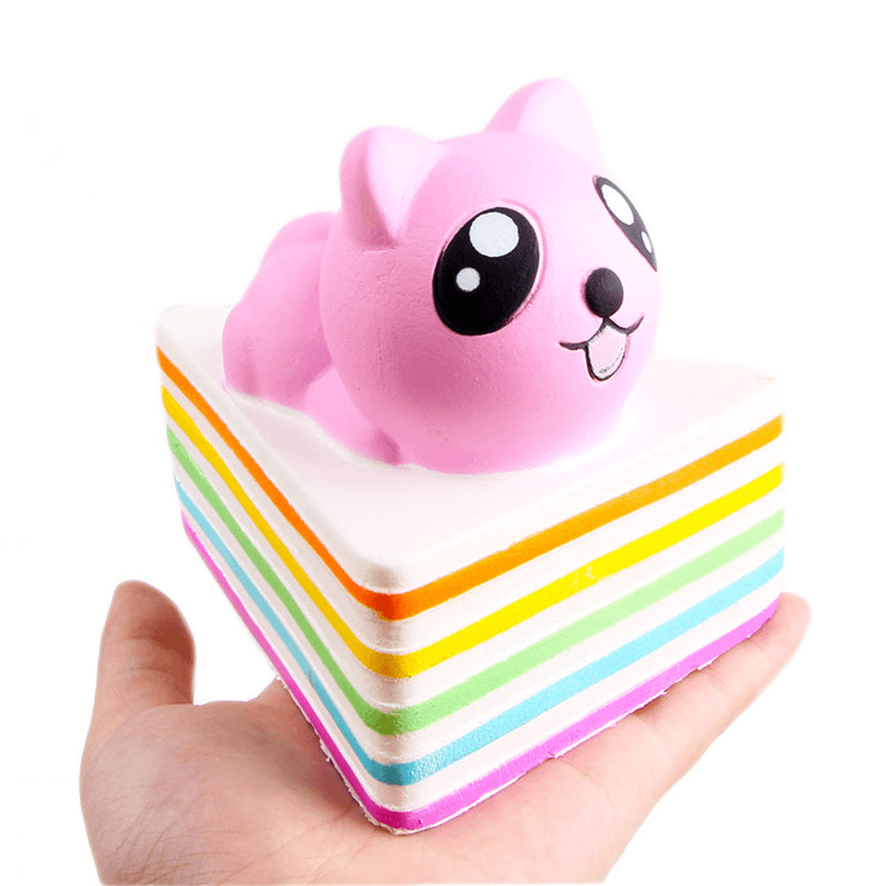 Sanqi Elan Triangle Rainbow Cat Squishy 13*10*10.5CM Licensed Slow Rising with Packaging Collection Gift - Trendha