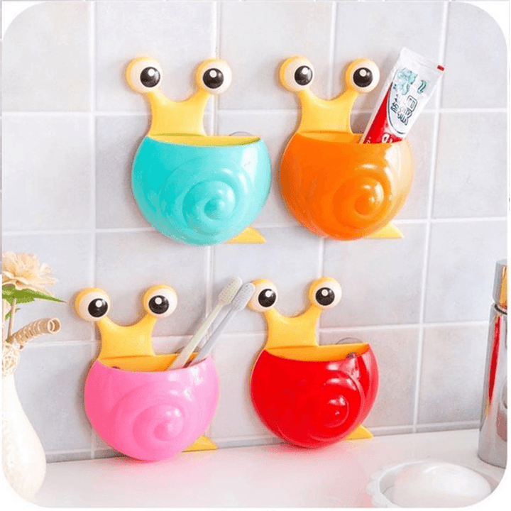 Honana Cartoon Animal Snail Bee Cute Toothbrush Holder Wall Suction Holder Bathroom Set - Trendha