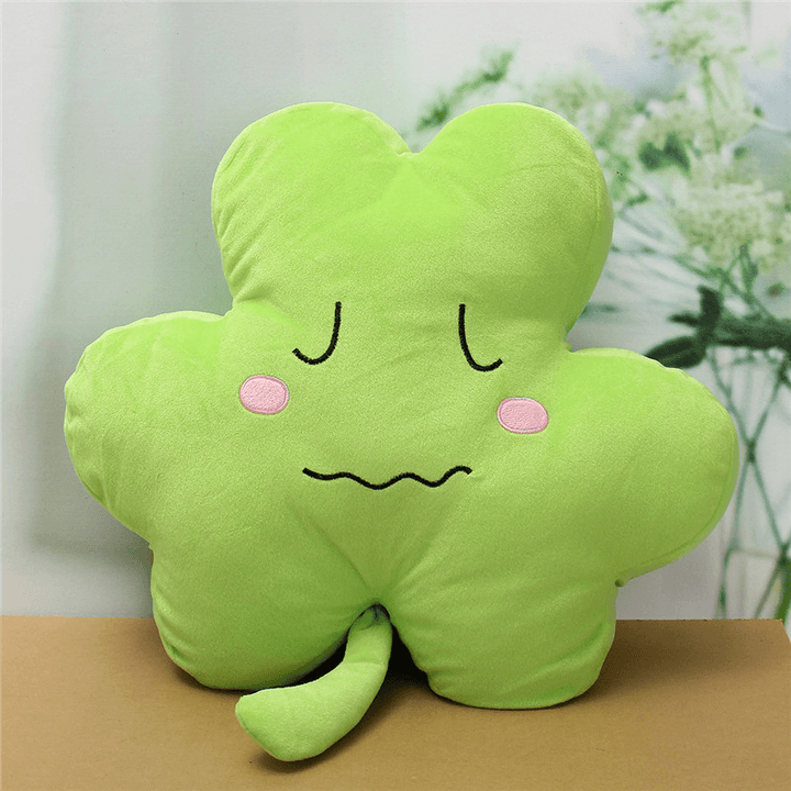 1PC 40Cm Cute Clover Shamrock Soft Stuffed Plush Toy Happy Love Ornament Soft Doll - Trendha