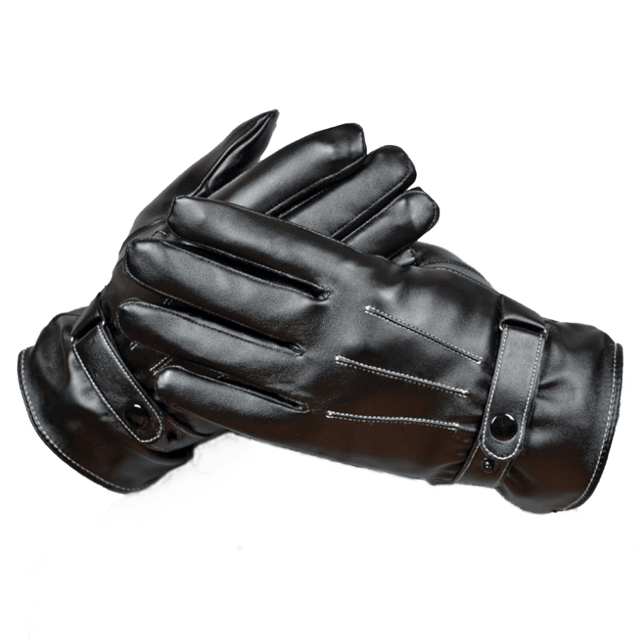 Winter Warm Thermal Leather Gloves Touch Screen Cycling Skiing Snow Snowboard Gloves - Trendha