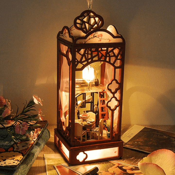 Chinese Style DIY Hanging Miniature Doll House Wooden Furniture Kits with Light for Kids Birthday Gift - Trendha