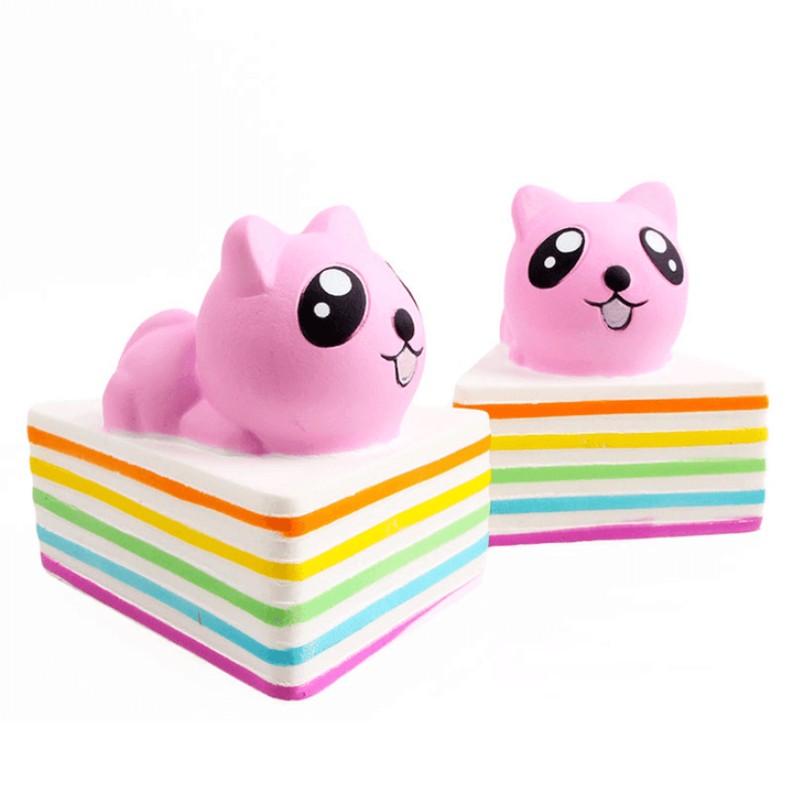 Sanqi Elan Triangle Rainbow Cat Squishy 13*10*10.5CM Licensed Slow Rising with Packaging Collection Gift - Trendha