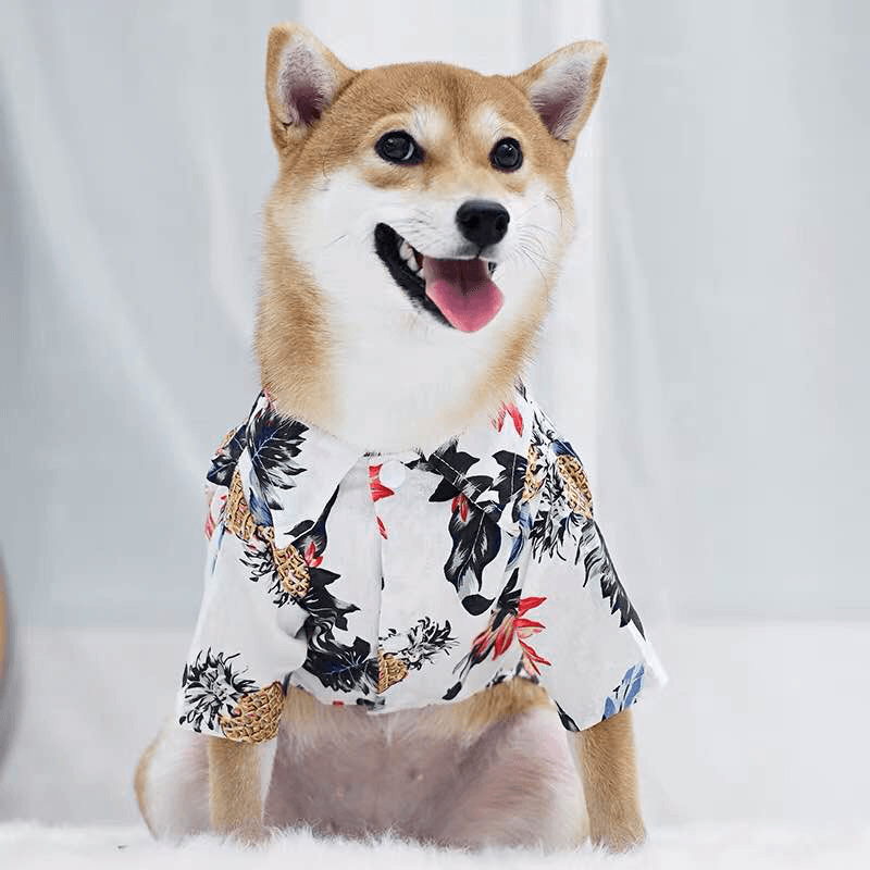 Hawaiian Pet Clothes Plant Flower Pet Shirt Pring and Summer Wear Thin Dog Cat Shirts - Trendha