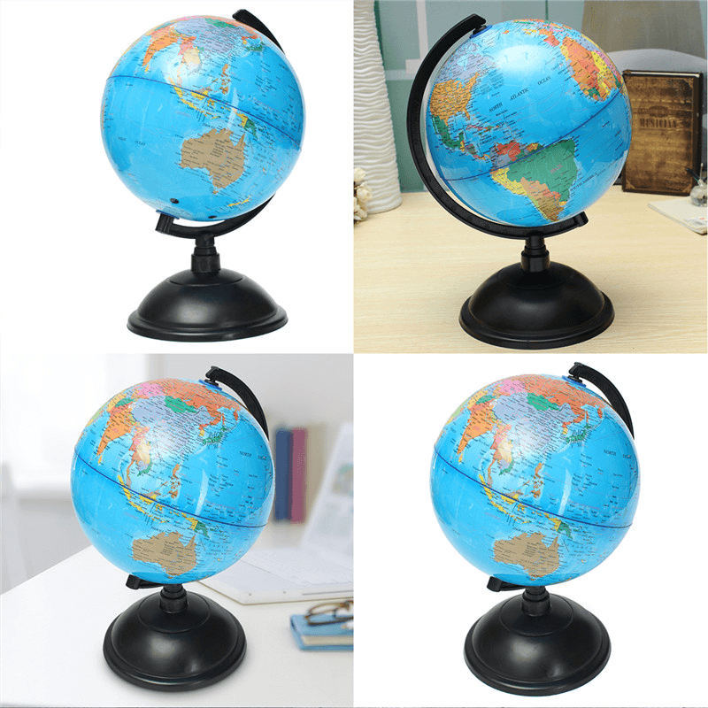 20Cm Blue Ocean World Globe Map with Swivel Stand Geography Educational Toy Gift - Trendha